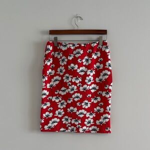 Red Floral Skirt